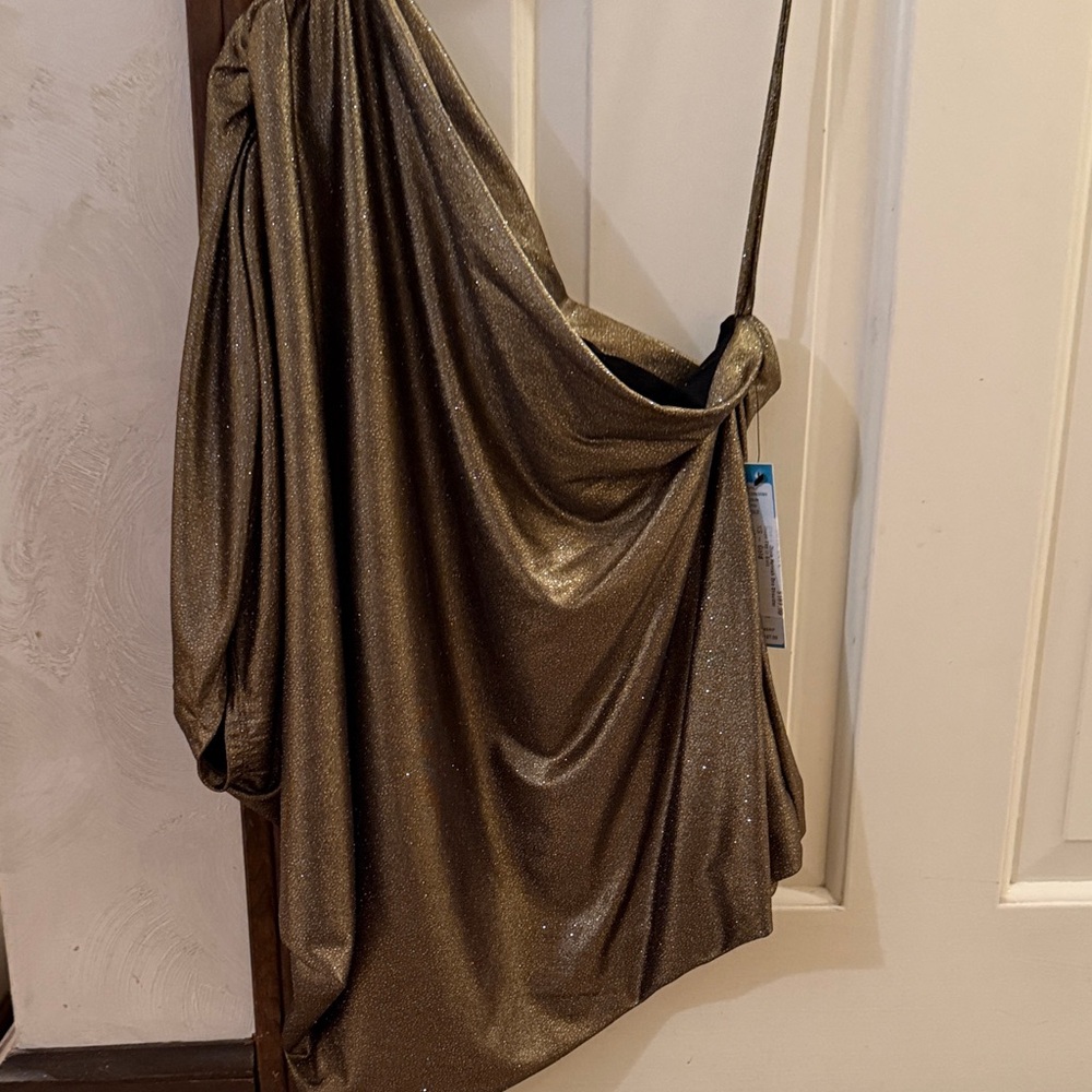 Alice + Olivia Shimmering Gold Top